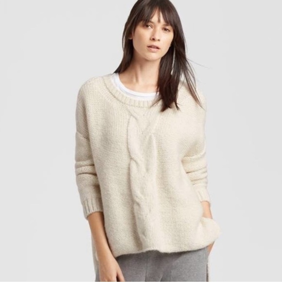 Eileen Fisher Sweaters - Eileen Fisher Baby Alpaca Cable Knit Sweater Jumper Knitwear XS Oversize Chunky